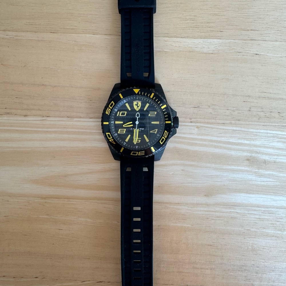 Ferrari Black and Yellow Racing Sport Watch